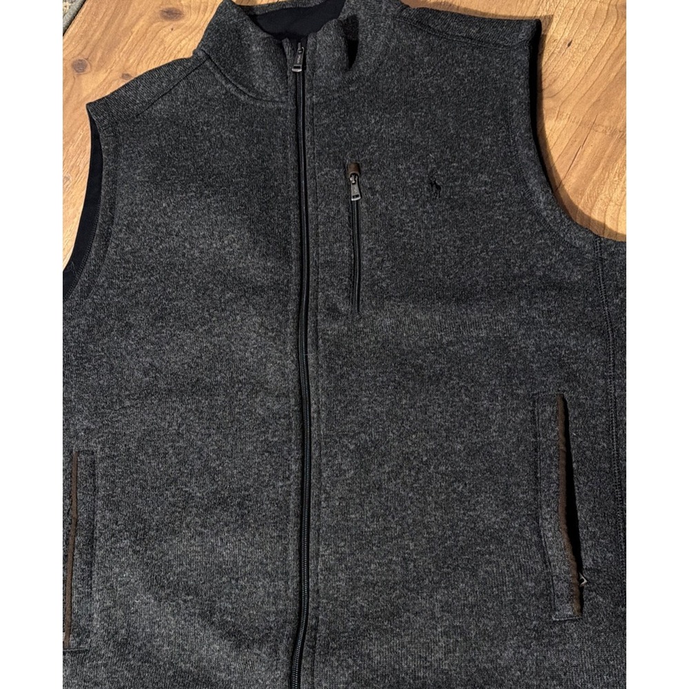 Polo Ralph Lauren Performance Vest Full Zip Fleece Gray Pockets - Men's 2XB 2XL